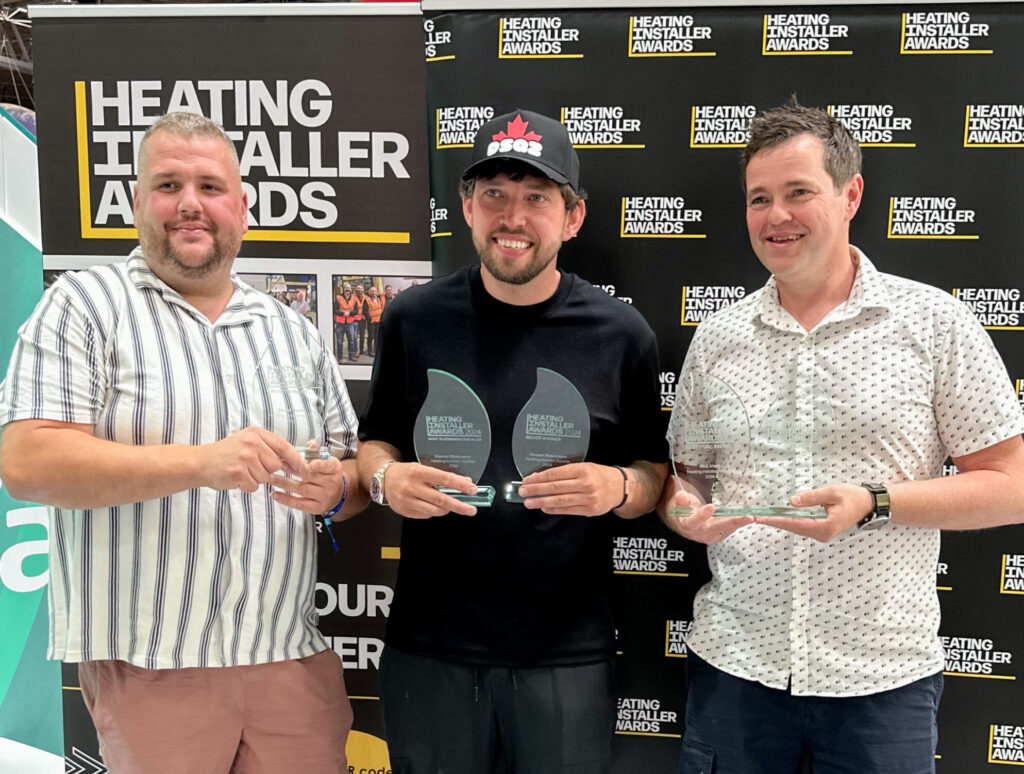 The three winners of the Heating Installer Awards